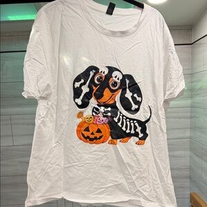 Halloween Dachshund Dog T-Shirt - White
